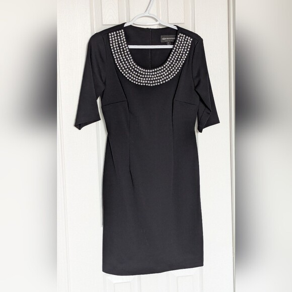 connected apparel Dresses & Skirts - Women's (Size 6) Black Cocktail Dress with Beaded Neckline